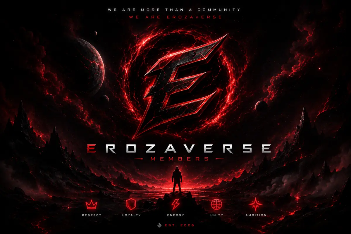 EROZAVERSE Members red cosmic PC wallpaper preview